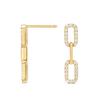 Double Diamond Link Earrings Yellow Gold