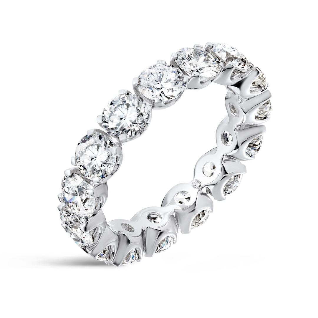 5ct Round Lab Grown Diamond Full Eternity Ring White Gold