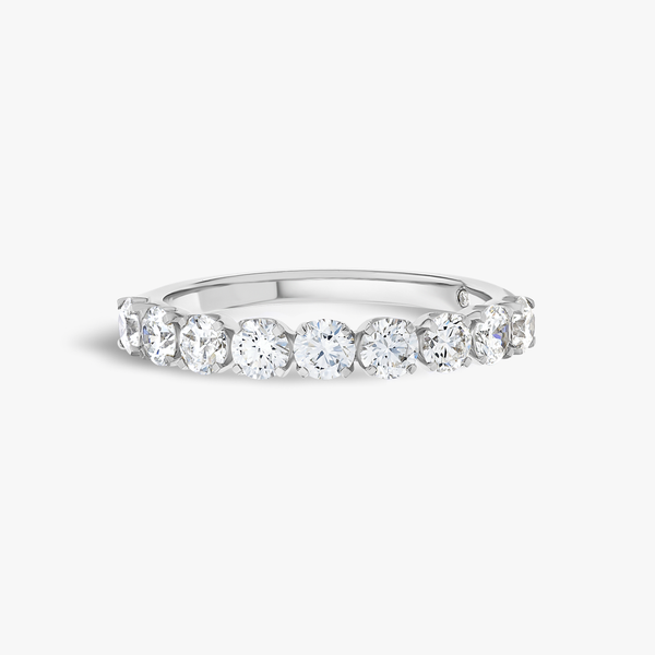 1ct Round Lab Grown Diamond 9-Stone Eternity Ring White Gold