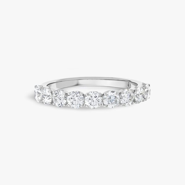 2ct Round Lab Grown Diamond 9-Stone Eternity Ring White Gold