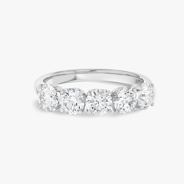 1.5ct Round Lab Grown Diamond 5-Stone Eternity Ring White Gold