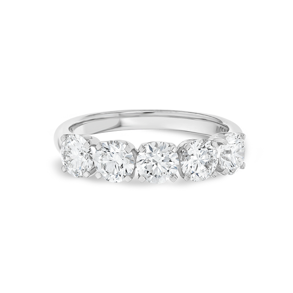 1.5ct Round Lab Grown Diamond 5-Stone Eternity Ring White Gold