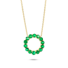 Large Colombian Emerald Circle Pendant Yellow Gold