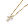 Extra Small Diamond Cross Pendant Yellow Gold