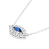 Marquise Evil Eye Blue Sapphire And Diamond Pendant White Gold