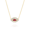 Marquise Evil Eye Ruby And Diamond Pendant Yellow Gold
