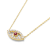 Round Evil Eye Red Ruby Pendant Yellow Gold