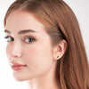 Graduating Trio Colombian Emerald Diamond Bar Earrings Yellow Gold