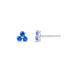 Trio Cluster Blue Sapphire Earrings White Gold