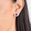 Trio Cluster Blue Sapphire Earrings White Gold