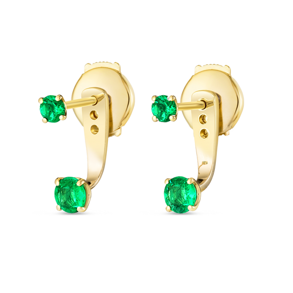 Emerald Raindrop Earrings Yellow Gold