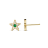 Emerald And Diamond Star Earrings Yellow Gold