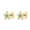 Emerald And Diamond Star Earrings Yellow Gold