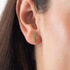 Elegant Emerald Bar Earrings Yellow Gold