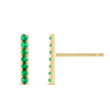 Elegant Emerald Bar Earrings Yellow Gold