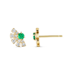Emerald And Diamond Sunrise Earrings Yellow Gold