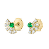 Emerald And Diamond Sunrise Earrings Yellow Gold