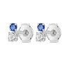 Duo Blue Sapphire & Diamond Earrings White Gold