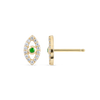 Emerald And Diamond Galaxy Earrings Yellow Gold