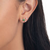 Emerald And Diamond Galaxy Earrings Yellow Gold