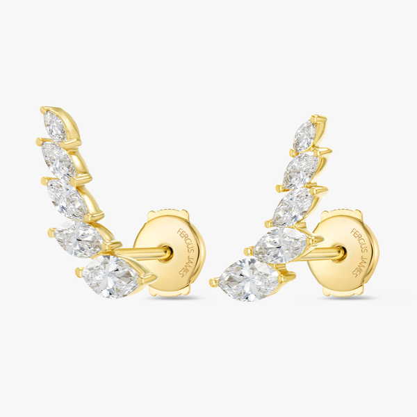 Angel Wings Lab-Grown Diamond Earrings Yellow Gold