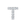 T Letter Stud Earring White Gold