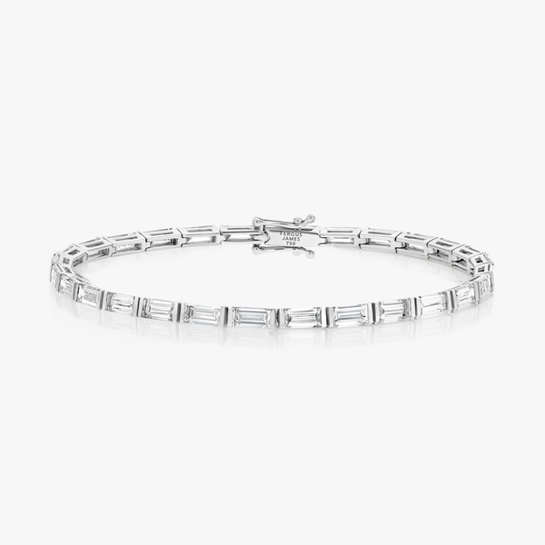 5ct Lab-Grown Diamond Baguette Tennis Bracelet White Gold