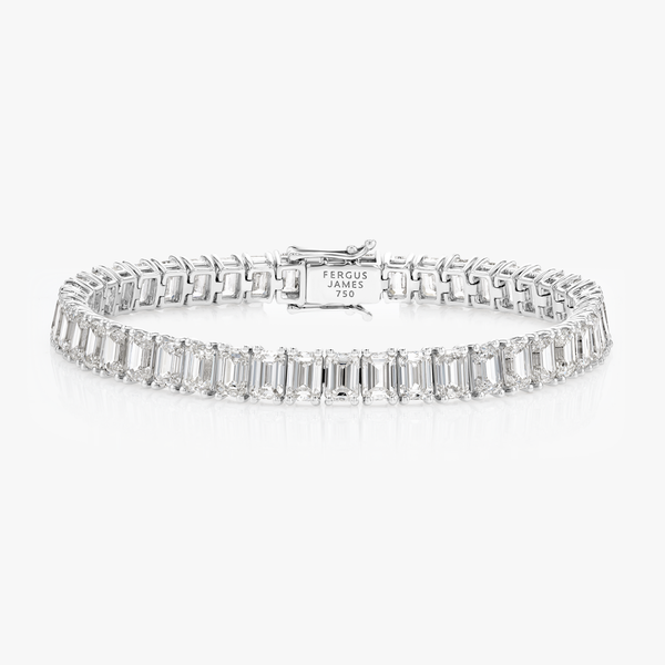15ct Lab-Grown Emerald Diamond Tennis Bracelet White Gold