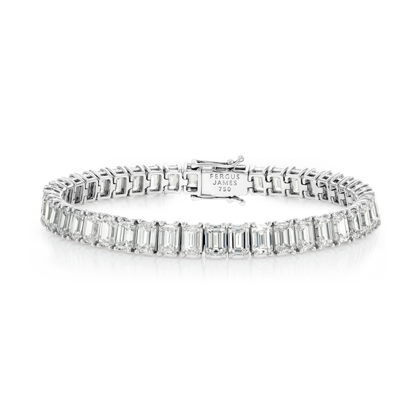 20ct Lab-Grown Emerald Diamond Tennis Bracelet White Gold