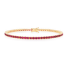 2ct Natural Ruby Tennis Bracelet Yellow Gold