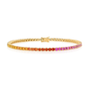 2ct Natural Rainbow Sapphire Tennis Bracelet Yellow Gold