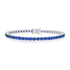 4ct Natural Blue Sapphire Tennis Bracelet White Gold