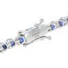 4ct Natural Blue Sapphire Tennis Bracelet White Gold