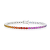 4ct Natural Rainbow Sapphire Tennis Bracelet White Gold