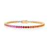 4ct Natural Rainbow Sapphire Tennis Bracelet Yellow Gold
