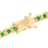5ct Natural Colombian Emerald Tennis Bracelet Yellow Gold