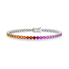 5ct Natural Rainbow Sapphire Tennis Bracelet Yellow Gold