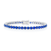 6ct Natural Blue Sapphire Tennis Bracelet White Gold