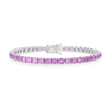6ct Natural Pink Sapphire Tennis Bracelet White Gold
