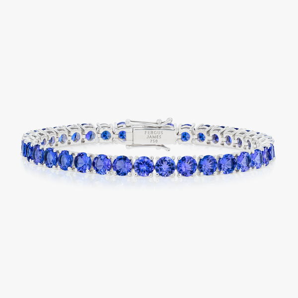 12ct Natural Tanzanite Tennis Bracelet White Gold