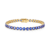 12ct Natural Tanzanite Tennis Bracelet Yellow Gold