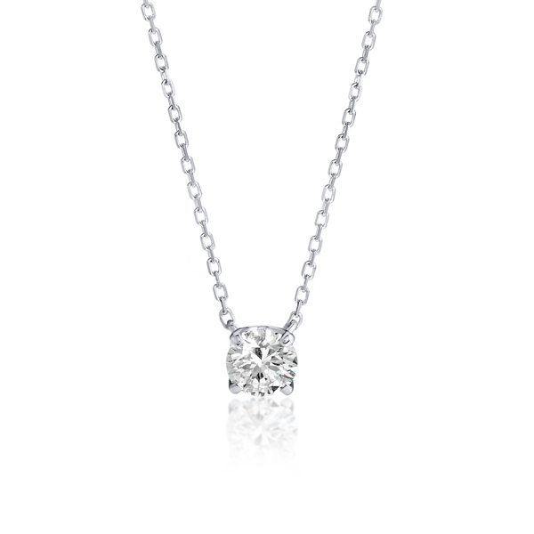 0.3ct Round Diamond Lab-Grown Pendant White Gold