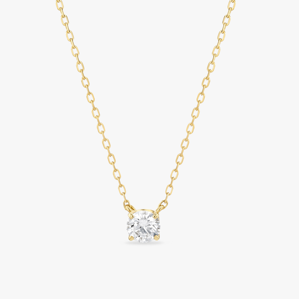 0.3ct Round Diamond Lab-Grown Pendant Yellow Gold