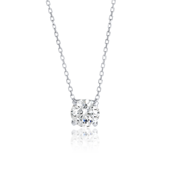 0.7ct Round Diamond Lab-Grown Pendant White Gold
