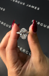 6 Carat Lab-Grown Diamond Band Engagement Ring - Oval Diamond