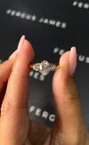 1 Carat Natural Trilogy Engagement Ring - Oval Diamond