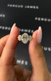 1.5 Carat Natural Trilogy Engagement Ring - Oval Diamond