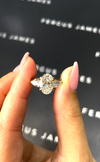 2 Carat Lab-Grown Trilogy Engagement Ring - Oval Diamond Band in 18k Yellow Gold Setting