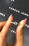 0.5 Carat Natural Diamond Band Engagement Ring - Round Diamond in 18k White Gold Setting
