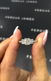 0.5 Carat Natural Trilogy Engagement Ring - Radiant Diamond